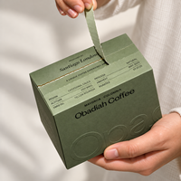 Boîte à café en carton avec bande détachable, emballages personnalisés avec logo en relief pour café et thé