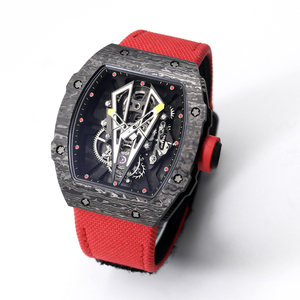 Reloj de Pulsera Mecánico Sofisticado, Exclusivo y Raro, con Esfera Esqueletizada, Tourbillon, Detalles en Rojo y Negro, Caja de Fibra de Carbono Ultraligera - Product Image 2