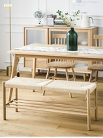 Meubles modernes en rotin de banc en bois de corde de chanvre naturel simple