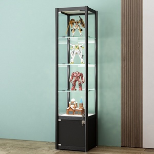 Vitrina Rectangular de Lujo con Iluminación LED, Negra/Transparente, a Prueba de Polvo, para Almacenamiento de Cosméticos, Figuras de Acción y Legos - Product Image 3