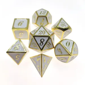 Set dadu DND logam D & D dadu polihedral dan naga hadiah TTRPG