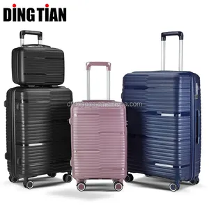 DiNGTian 4 Piece PP Luggage Sets Hard Shell Polypropylene Luggage Set Lightweight PP Luggage Expandable Travel set 14/20/24/28