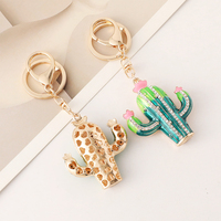 Nouvel Arrivage en Gros : Pendentif de Sac à Main Coloré en Strass, Accessoire de Sac Cactus Cartoon, Décoration Exquise, Porte-clés de Voiture