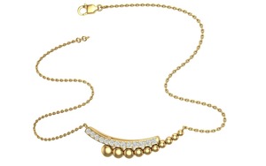 Collier pendentif en argent sterling 925 plaqué or avec perle incurvée et zircon cubique à insertion sans fin |   Collier minimaliste moderne pour femmes - Product Image 5