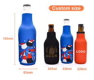 Özel logo fermuar güdük tutucu süblimasyon 12oz bira şişe kol neopren bira şişe soğutucu