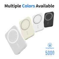 Batterie externe magnétique ultra-fine 5000 mAh Li-Polymère, chargeur sans fil 20W, charge rapide PD, portable, entrée Type-C 3A, utilisation en extérieur