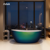 Baignoire autoportante ovale en acrylique effet marbre, écologique, portable, légère, durable, pour intérieur, 60 gal+, pour la maison