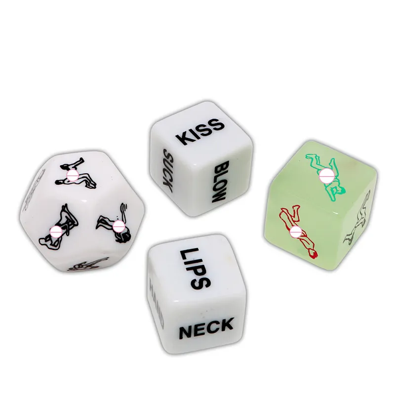 4Pcs/set Funny Acrylic Adult Sex Dice Set Couple Game Lover Flirt Dice Glow in the Dark Sexy Game Dice