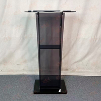Blanc/noir Led éclairage acrylique pupitre chaire acrylique plate-forme podium chaire d'église