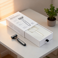 Boîte à rasoir en papier recyclable écologique de style tiroir avec finition mate, emballage rigide en papier artistique - Personnalisable