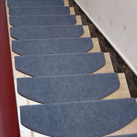 Tapis d'escalier autocollants de style japonais |   Tapis tufté antidérapant, lavable et découpable |   Escaliers en bois et marbre pour la maison et l'hôtel