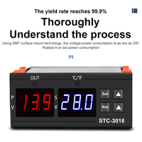 Controlador de temperatura Digital Dual, Incubadora termorreguladora de 12V/24V/110V-220V, con calentador y enfriador, salida de relé 10A