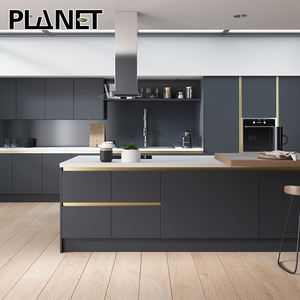 Gabinetes de cocina modernos, color gris brillante, hecho en china, venta directa de fábrica - Product Image 2