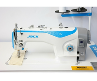Machine à coudre industrielle d'occasion Jack F4 Pro Series à point noué, entraînement direct, haute vitesse, une aiguille, coupe-fil automatique