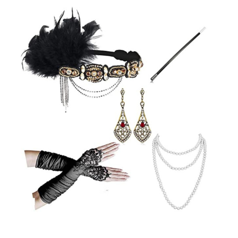 1920s Fashion Flapper Headband Cigarette Holder Long Gloves Pearl Necklace  Great Gatsby Accessories for Women| Alibaba.com
