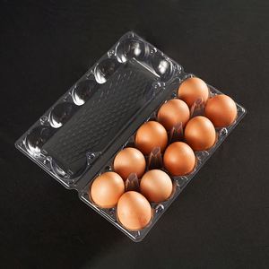 Eco Friendly Refrigerator PET <b>Plastic</b> Fresh Disposable Clamshell Rectangular 10 Pieces Food Transparent or Custom Color Egg <b>Tray</b> - Product Image 3