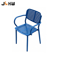 Fauteuil de jardin en aluminium avec structure résistante aux intempéries pour patio, pelouse, café, restaurant et détente en extérieur