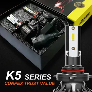 工厂Conpex K5定制12v通用发光二极管前照灯25W 2850LM毫米Csp芯片H1 H3 H4 H7 H11 9005 9006发光二极管前照灯