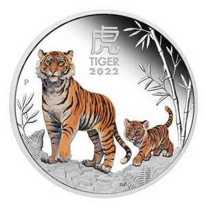 Moneta Commemorativa dello Zodiaco Tigre 2022 Australia, in Metallo Dipinto, per l'Anno del Tigre - Product Image 2