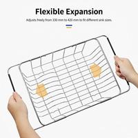 Panier d'égouttage extensible en acier inoxydable pour évier, égouttoir à vaisselle pour bols, assiettes et couverts