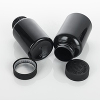 Bouteille de vitamines en PET noir de 250 ml, conteneur vide pour pilules en plastique, bouchon résistant aux enfants, emballage pour compléments alimentaires