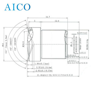 Objectif de caméra CCTV fixe à monture M12, focale de 2,8 mm, 4 Mpx, F2.0, pour capteur de 1/2,8 pouce - Product Image 2