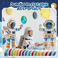 Lot de 2 ballons gonflables géants 4D d'astronautes de 53 pouces, décorations de fête sur le thème de l'espace, de la galaxie et des planètes, fournitures d'anniversaire