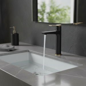 KAM-KANDA NERO-B moderni rubinetti termostatici alti neri opachi con leva in bronzo Kamalu Design - Product Image 3