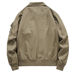 Herbst Frühling Herren Vintage American Style Long Jacket Workwear Freizeit mantel Turn-Down Kragen Taschen XL Zipper Washed Shearing - Product Image 3