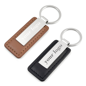 Wholesale Custom Hot Sale Metal Leather Keychain Braided Blank Luxury Genuine Bulk PU Faux Leather UV Printing Zinc Alloy