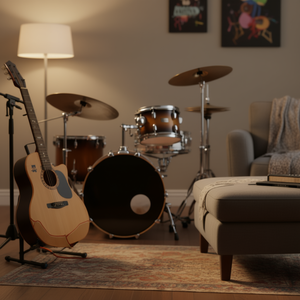 T-shirt Toy Band bianca girocollo unisex per adulti taglia media con design a tema musicale - Product Image 3