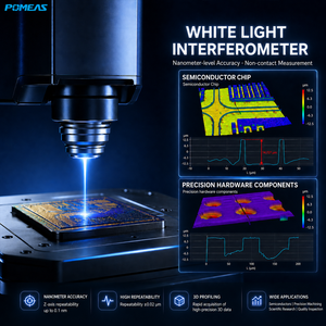 Interféromètre à lumière blanche 3D POMEAS : Profilomètre optique WLI nanométrique pour la rugosité des surfaces et la métrologie des semi-conducteurs Chine - Product Image 5