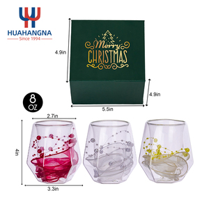 Gobelet en verre avec ruban perlé de Noël et logo personnalisé, boîte cadeau de luxe, verrerie décorative pour cadeaux de fêtes, vente en gros - Product Image 2