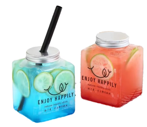 Bouteille en plastique PET rectangulaire jetable de <span class=keywords><strong>500</strong></span> ml, bouteille en plastique pour jus, en stock - Product Image 1