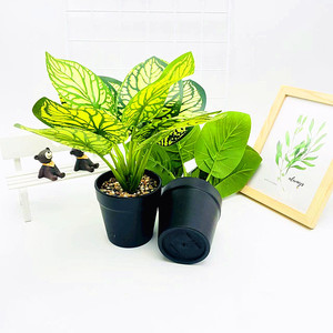 Paulon 11-Leaf Artificial <b>Potted</b> <b>Plant</b> 27cm High With Pebbles Wedding Home Decor - Product Image 4