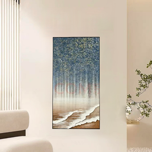 Pintura al Óleo de Textura Tridimensional Pintada a Mano, Cielo Estrellado y Mar - Product Image 4