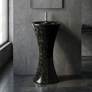Lavabo sur pied en céramique imprimé art moderne coloré, articles sanitaires, prix de gros direct usine - Product Image 4