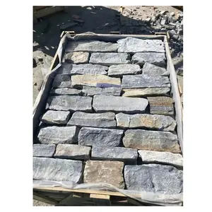 Pared exterior Pavimentación Piedra suelta Azulejo Fieldstone Chapa Random Stone Ledger