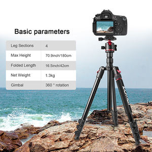 Trépied Monopode Professionnel ZOMEI Q173 en Alliage d'Aluminium avec Rotule, Support pour Appareil Photo Reflex Numérique et Projecteur, Photographie - Product Image 2