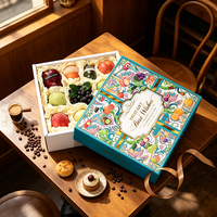 Boîte à biscuits portable en papier blanc imprimée « Goodday », avec poignée, pour emballer des biscuits en forme d'ours, des bonbons et des cadeaux de desserts