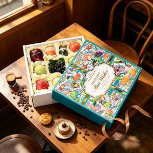Caja de Papel Blanca Portátil para Galletas con Impresión '<span class=keywords><strong>Goodday</strong></span>', Caja de Embalaje para Pastelería con Asa, para Galletas de Ositos, Dulces y Regalos de Postres - Product Image 2