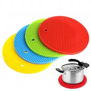 Đồ Dùng Nhà Bếp Tổ Ong Chịu Nhiệt Miếng Lót Nồi Lẩu Bằng Silicon Nóng Potholder