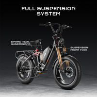 Bicicleta Eléctrica Eahora Luna OEM 25oW 48V 15AH de Litio con Marco de Acero de 20x4.0'', 7 Velocidades, Frenos de Disco Hidráulicos, Pantalla LCD y Gran Autonomía