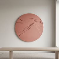 Art déco Sand Dune House Round Wall Art (LK-26098) - Décoration murale en MDF pour salon