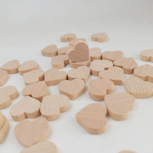 Cutout kayu bentuk hati kosong Mini Vintage polos hati ornamen kayu untuk kerajinan buku tempel - Product Image 1