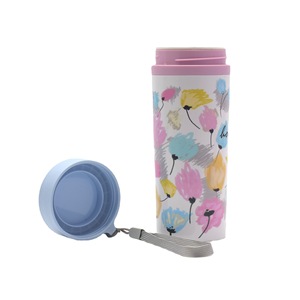 Tasse en céramique Homio 500 ml, motif floral, tasse de voyage portable avec joint d'étanchéité et cordon - Product Image 5