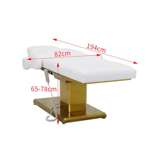 Gold LED Base 3 Motor <b>Electric</b> Facial Chair Reclining Tattoo Esthetic Bed For Spa Salon - Product Image 4