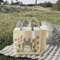 Sac fourre-tout décontracté en toile carrée à imprimé numérique brodé au fil doré style dessin animé vintage Aiyi pour femmes