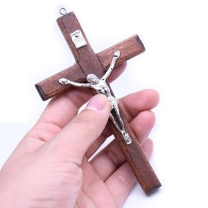 Houten kruis kruisbeeld hout 4,7 inch religieuze Jezus zegen bedels voor <span class=keywords><strong>DIY</strong></span> knutselwerk - Product Image 6