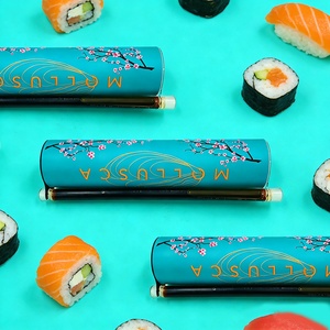 Boîte d'emballage personnalisée pour sushi en papier kraft biodégradable certifié, écologique et recyclable, impression quadricolore, offre spéciale - Product Image 5